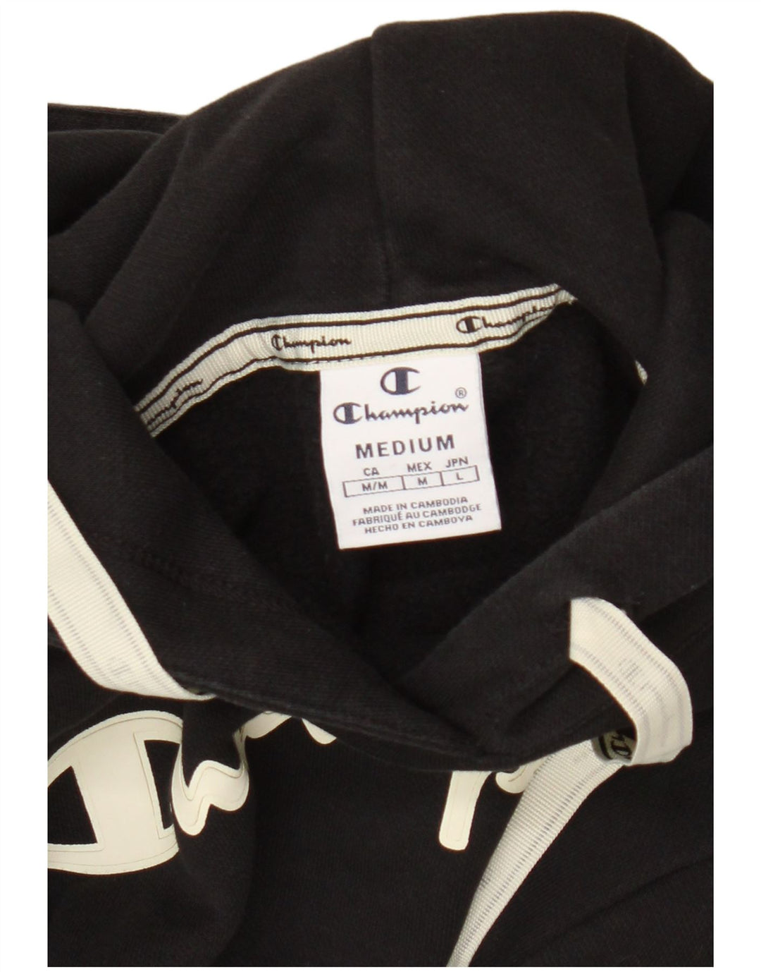 Felpa con cappuccio grafica da donna Champion UK 14 media nera