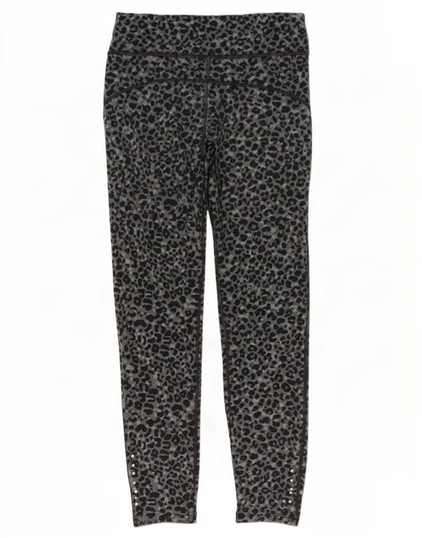 Leggings Nike Dri Fit da donna UK 8 piccolo poliestere grigio con stampa animalier