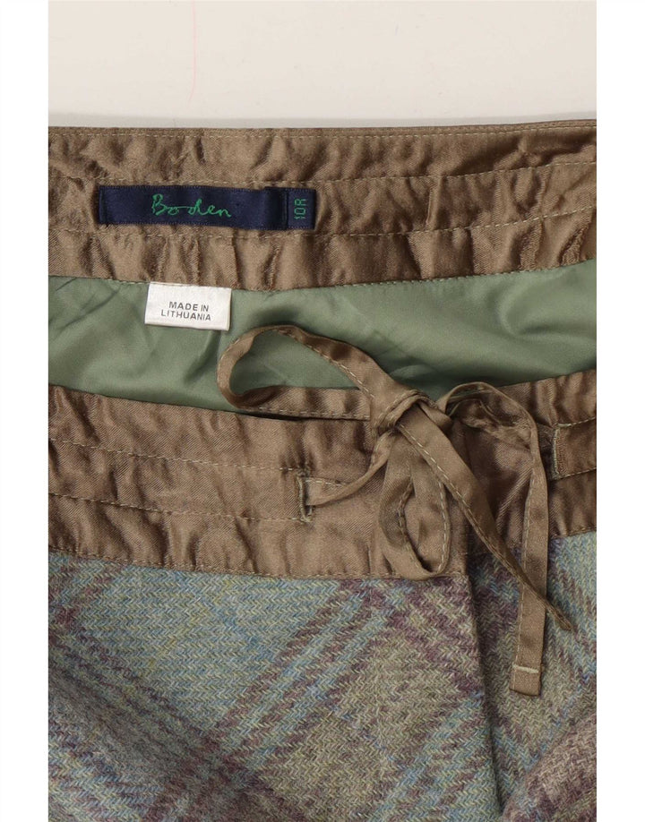 Gonna lunga da donna Boden UK 10 piccola W27 a quadri verdi