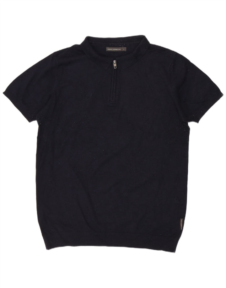 Polo da uomo French Connection grande in viscosa blu navy
