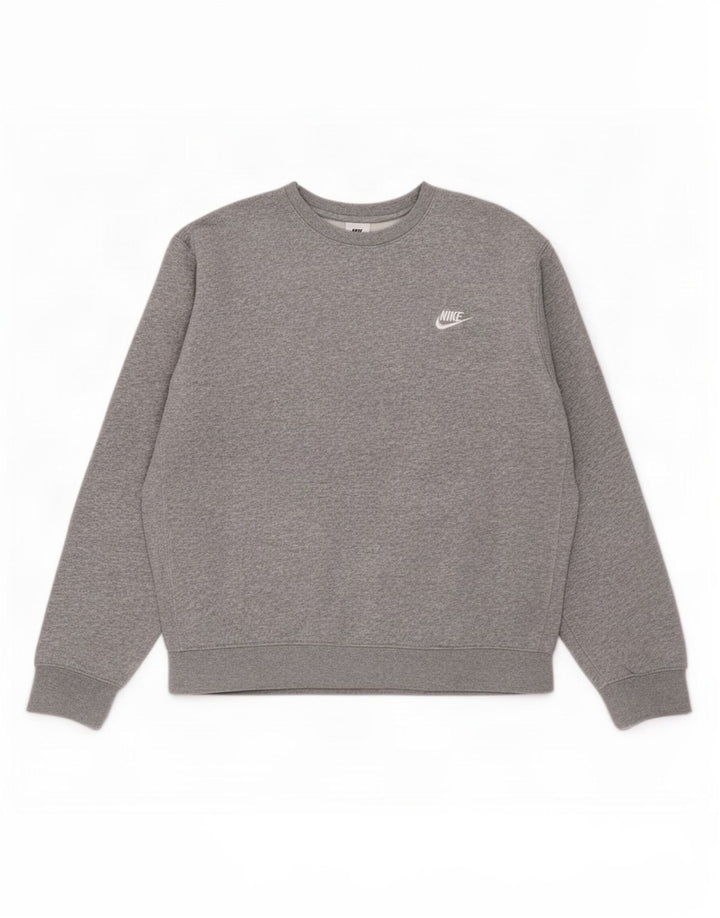 Felpa Nike da uomo in cotone chiazzato grigio medio