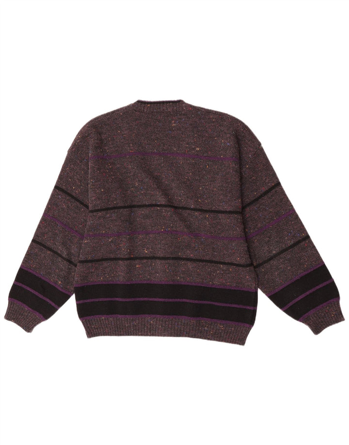 Maglione cardigan da uomo Angelo Litrico Acrilico a righe viola medio
