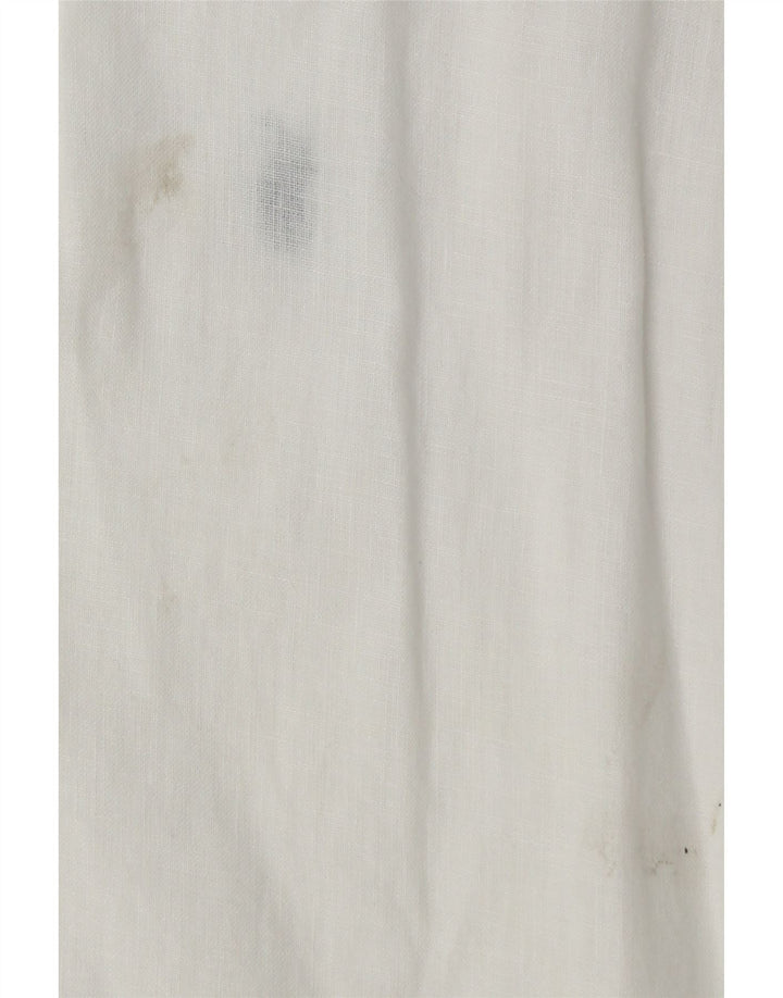 Polo Ralph Lauren Camicia grande da uomo XL Lino bianco