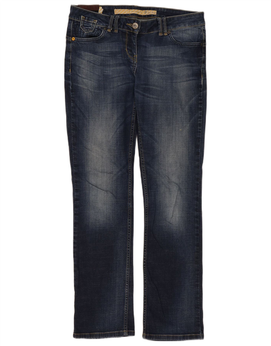 Jeans dritti regolari da donna Fat Face UK 12 medio W34 L32 cotone blu