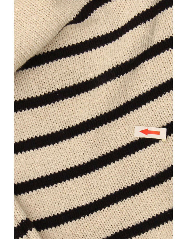 HOBBS Maglione maglione girocollo oversize da donna UK 6 XS a righe bianco sporco