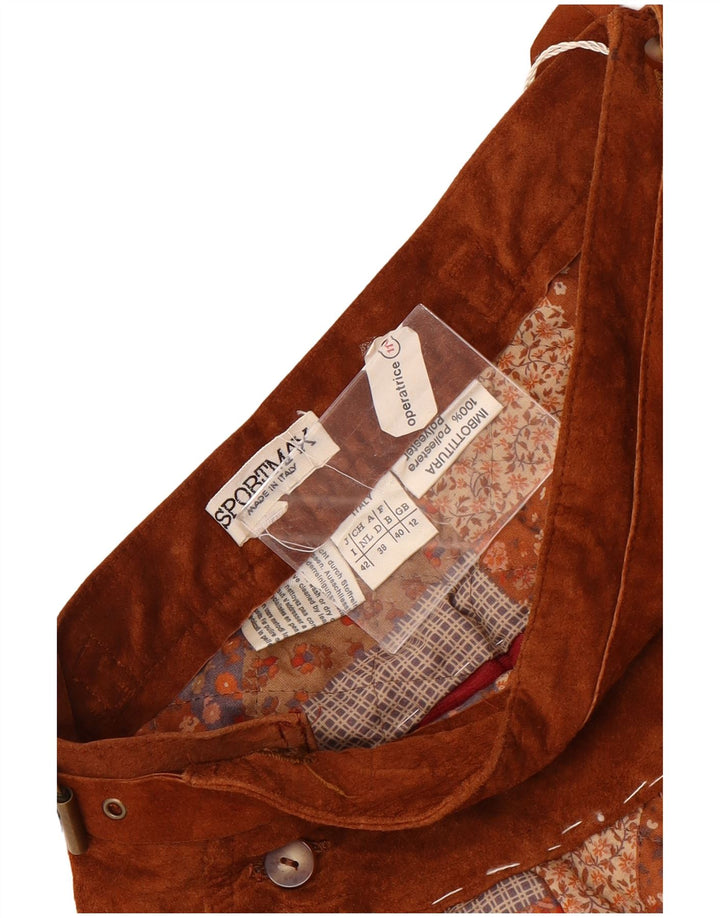 Gonna svasata da donna Sportmax UK 12 Medium W24 Poliestere patchwork marrone