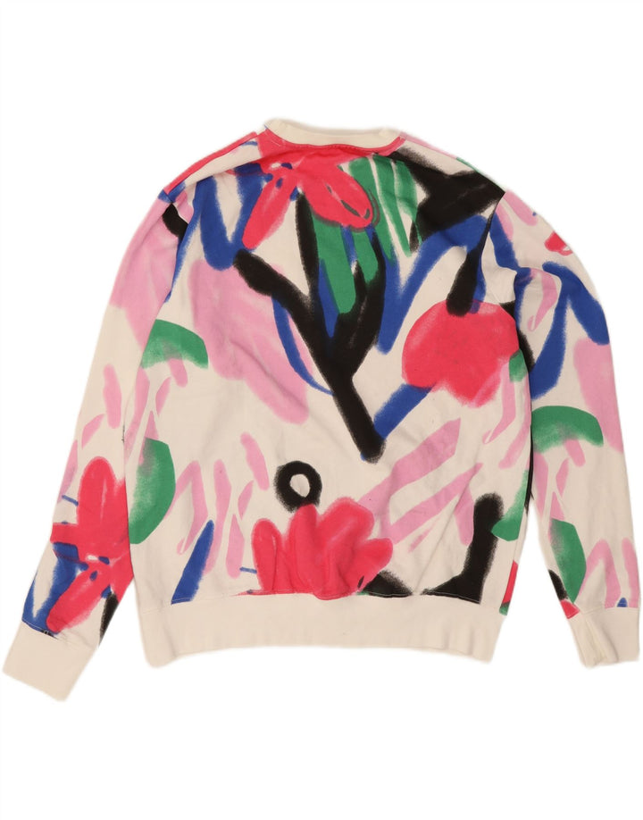 Felpa oversize grafica da donna Zara UK 14 Medium White Floral