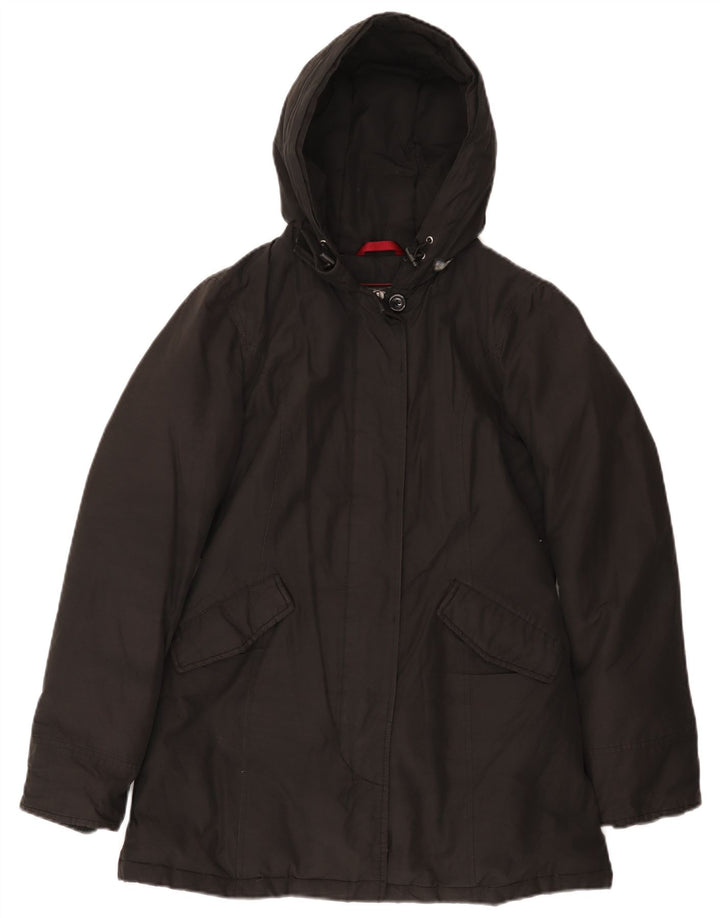 Parka con cappuccio da donna canadese EU 42 cotone nero medio