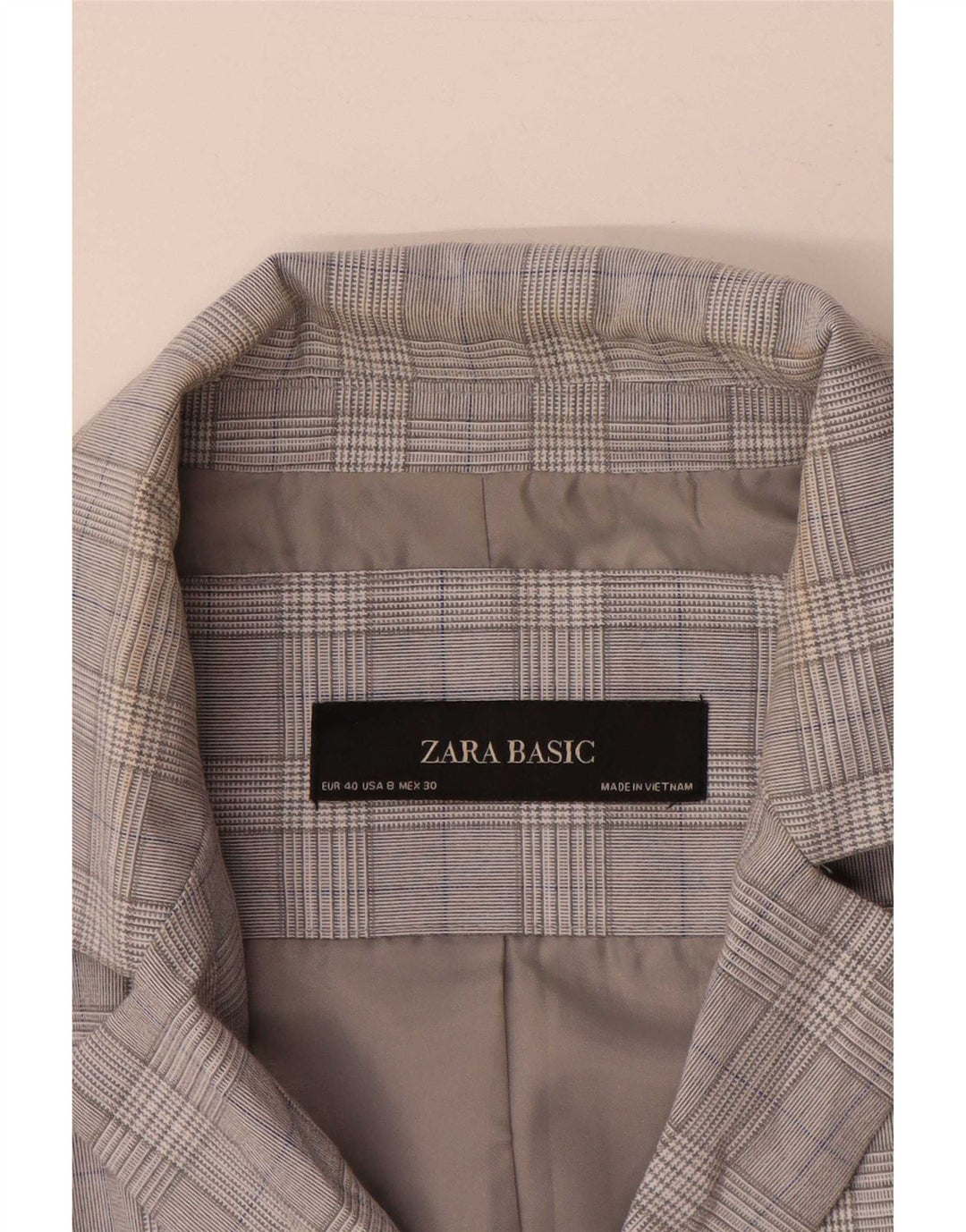 Giacca blazer a 1 bottone da donna Zara EU 40 pied de poule grigio medio