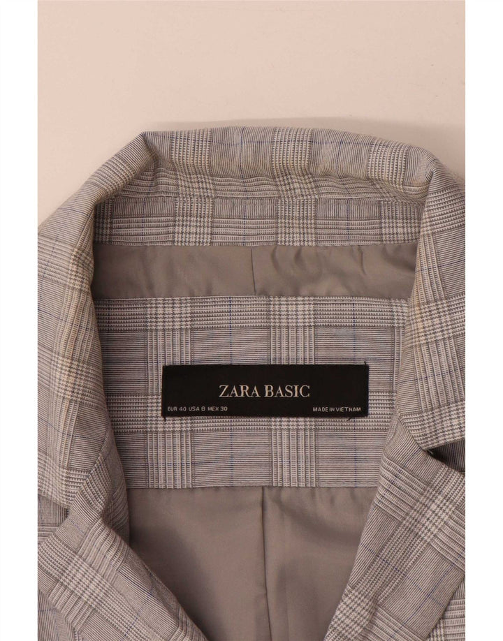 Giacca blazer a 1 bottone da donna Zara EU 40 pied de poule grigio medio