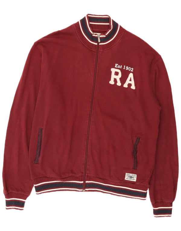 Giacca da ginnastica grafica da uomo Russell Athletic 2XL in cotone bordeaux