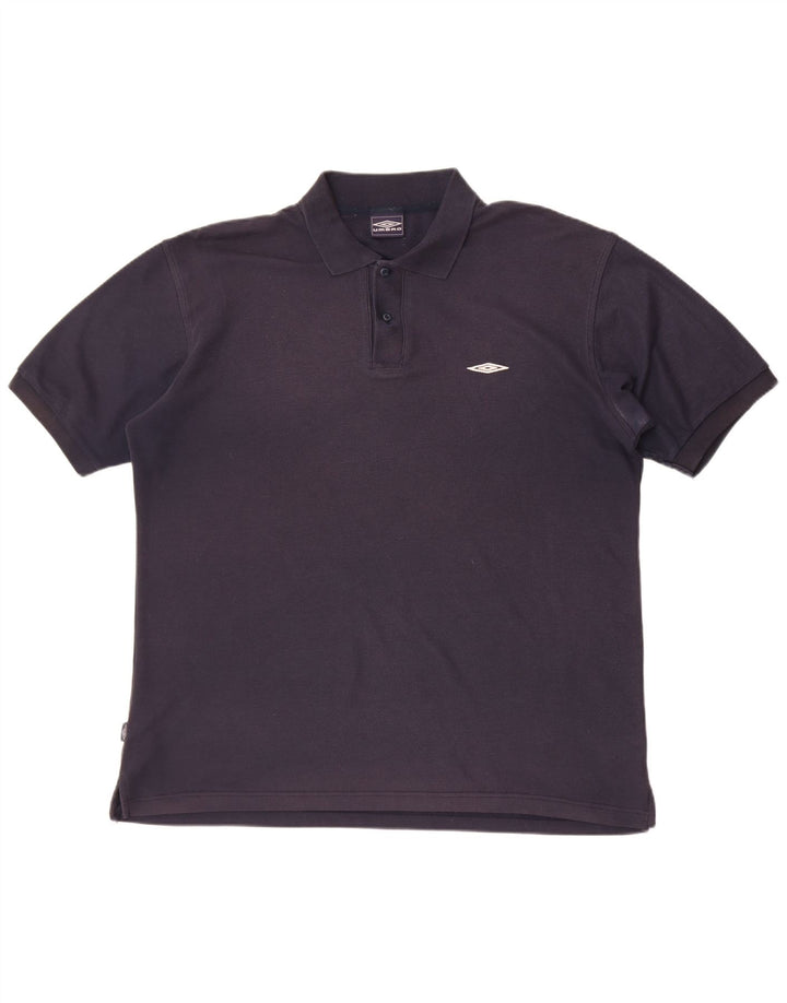 Polo da uomo Umbro XL in poliestere blu navy