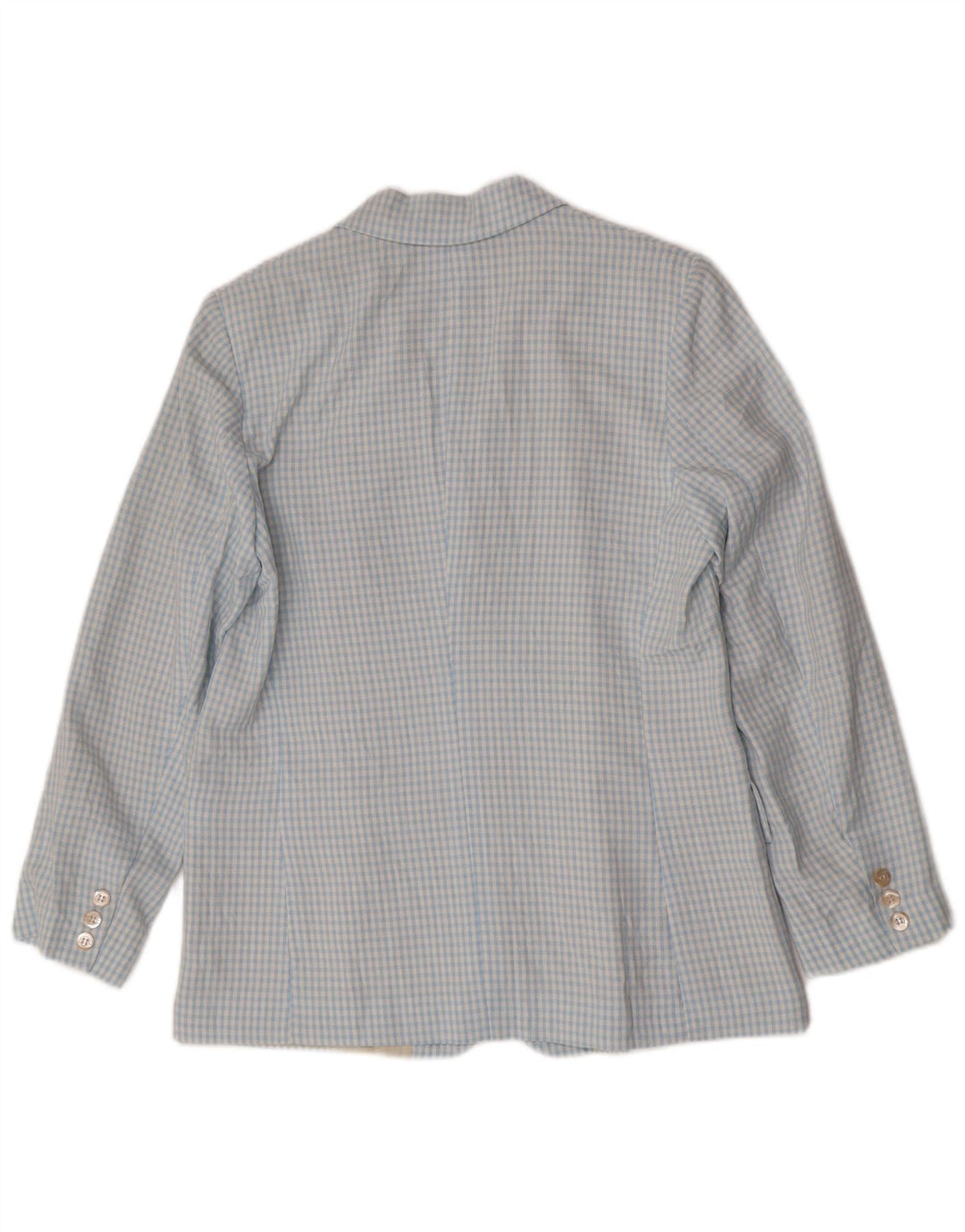 Set vintage da donna a 3 bottoni e 2 pezzi IT 46 grande viscosa blu a quadretti