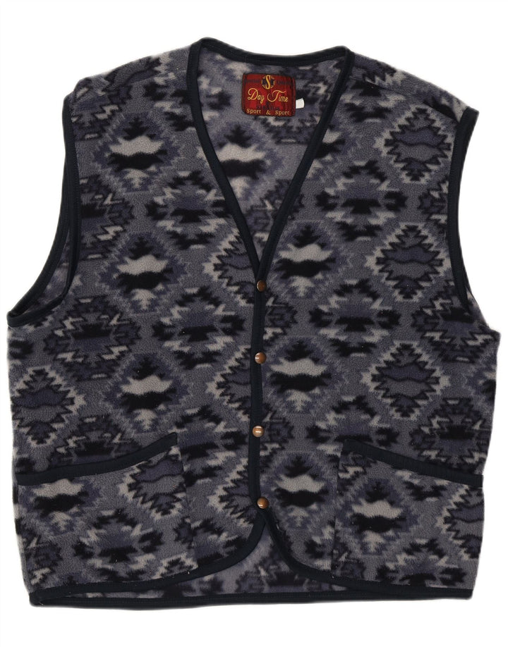 Gilet in pile da uomo Stratos UK 36 Small Poliestere geometrico blu navy