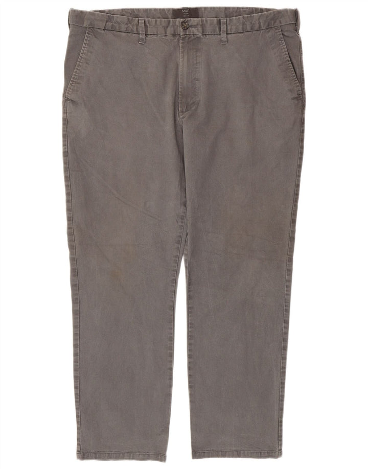 Pantaloni chino vestibilità regolare da uomo Marks & Spencer W42 L31 cotone grigio
