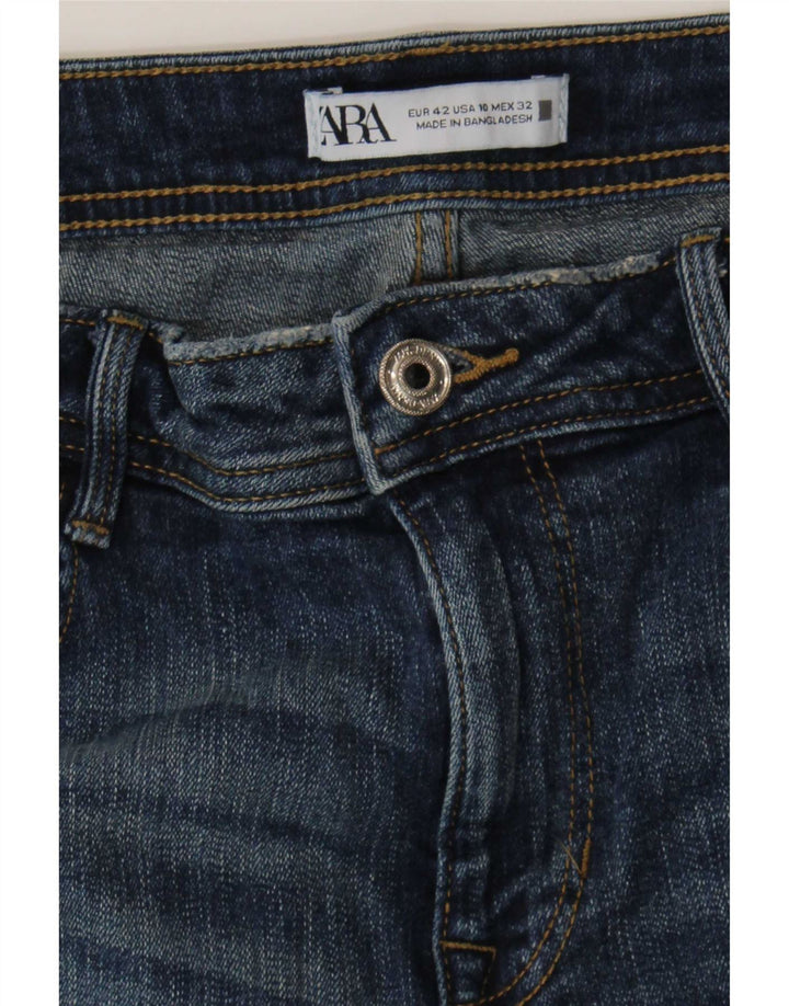 Jeans slim invecchiati Zara da donna EU 42 Large W32 L27 Blu