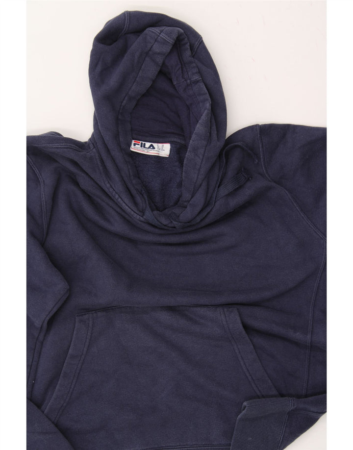 FILA Mens Hoodie Jumper Medium Navy Blue Cotton Vintage Fila and Second-Hand Fila from Messina Hembry 