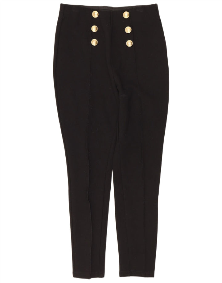 Pantaloni cropped a vita alta da donna Zara medi W28 L25 viscosa nera
