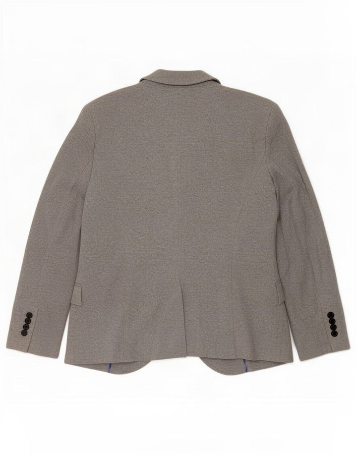 Giacca blazer a 1 bottone da donna Zara UK 18 XL cotone grigio