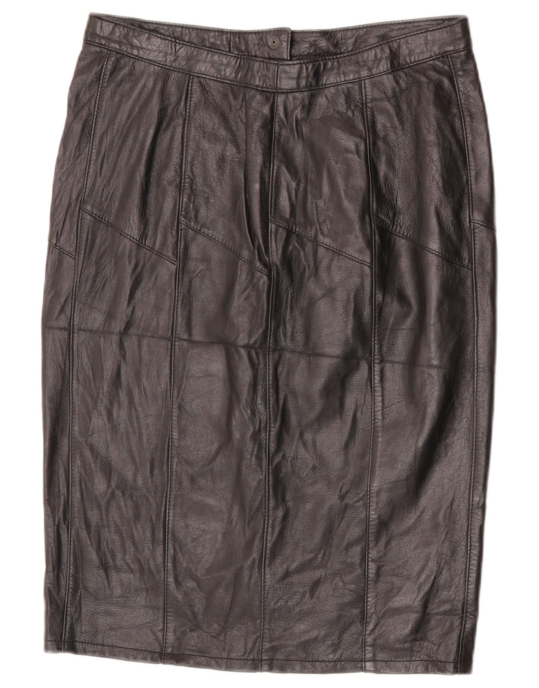 VINTAGE Womens Leather Skirt W30 Medium  Black