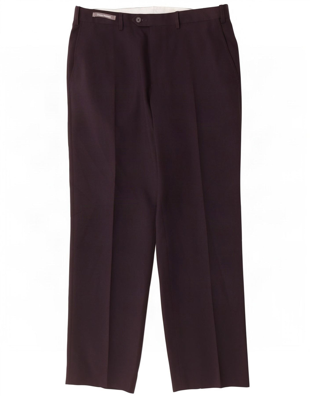 Pantaloni da abito dritti da uomo Marks & Spencer W34 L31 poliestere blu navy