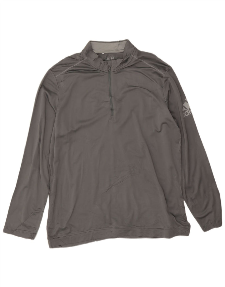 Top della tuta da ginnastica Adidas Climawarm Graphic Zip Neck da uomo XL Grigio