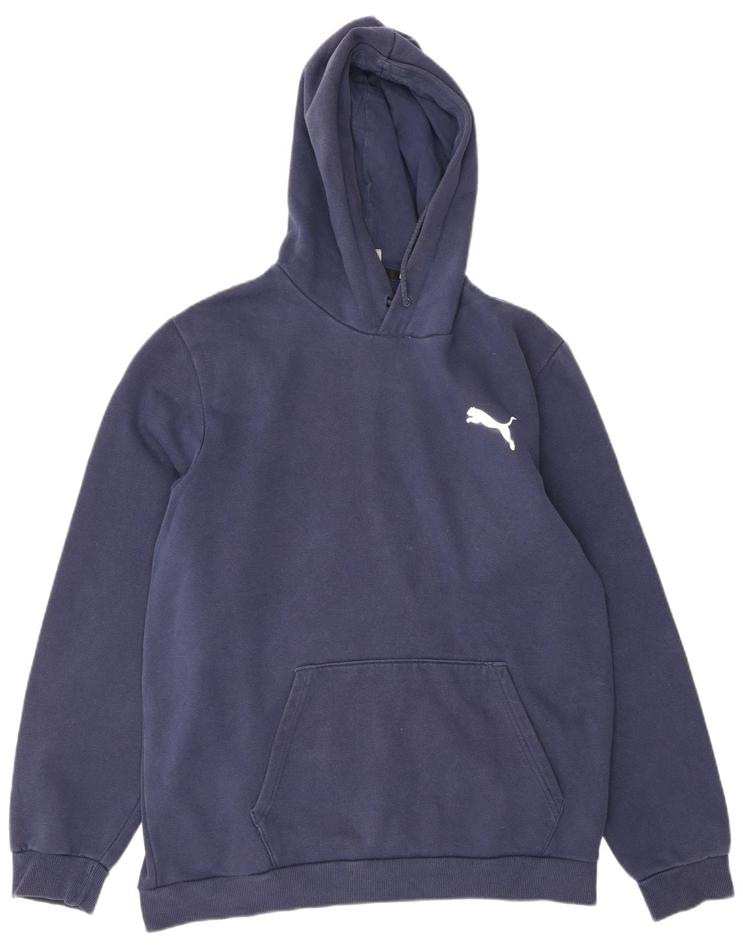 PUMA Mens Hoodie Jumper Large Navy Blue Cotton