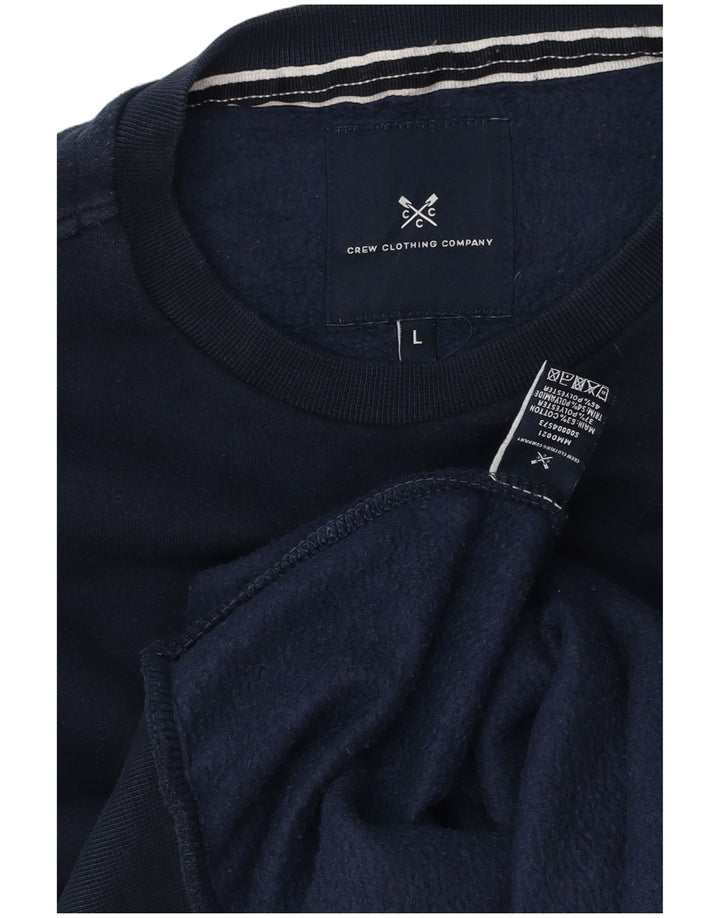 CREW CLOTHING Felpa da uomo Maglione grande in cotone blu navy