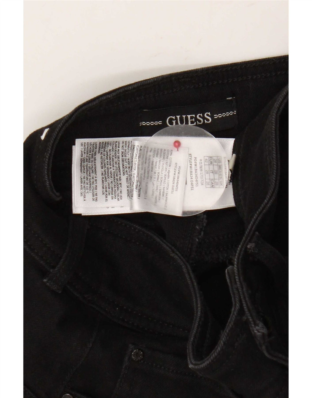 Jeans skinny da donna Guess W28 L29 cotone nero