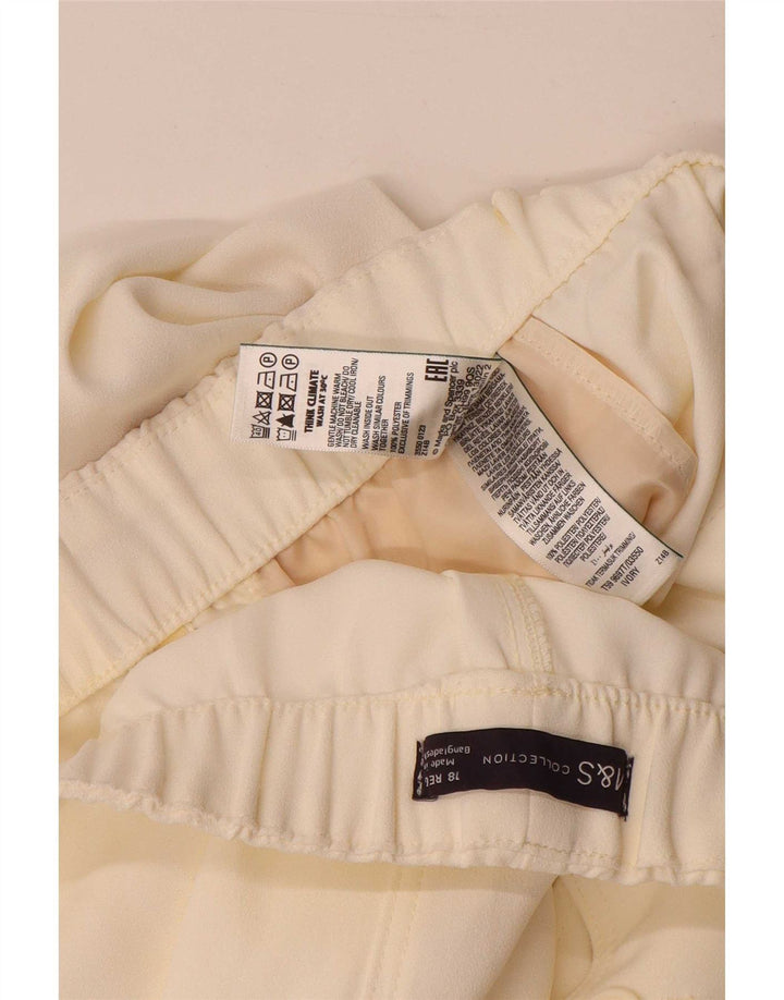 Pantaloncini chino da donna Marks & Spencer UK 18 XL W38 poliestere bianco sporco