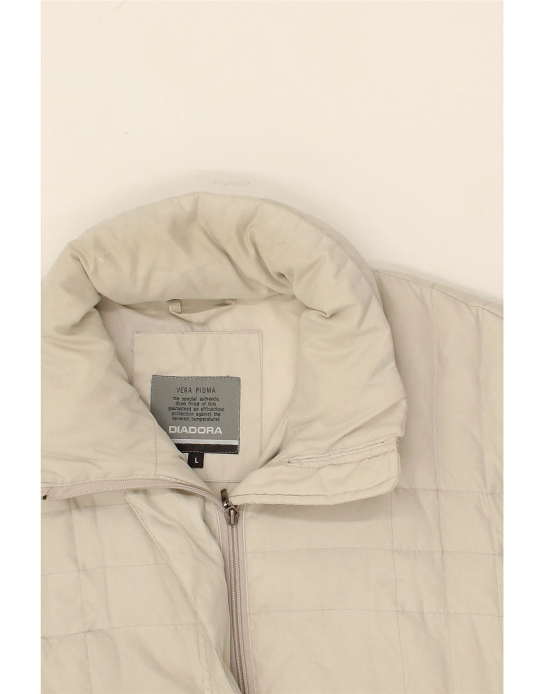 DIADORA Womens Padded Coat UK 16 Large Grey Polyester Vintage Diadora and Second-Hand Diadora from Messina Hembry 