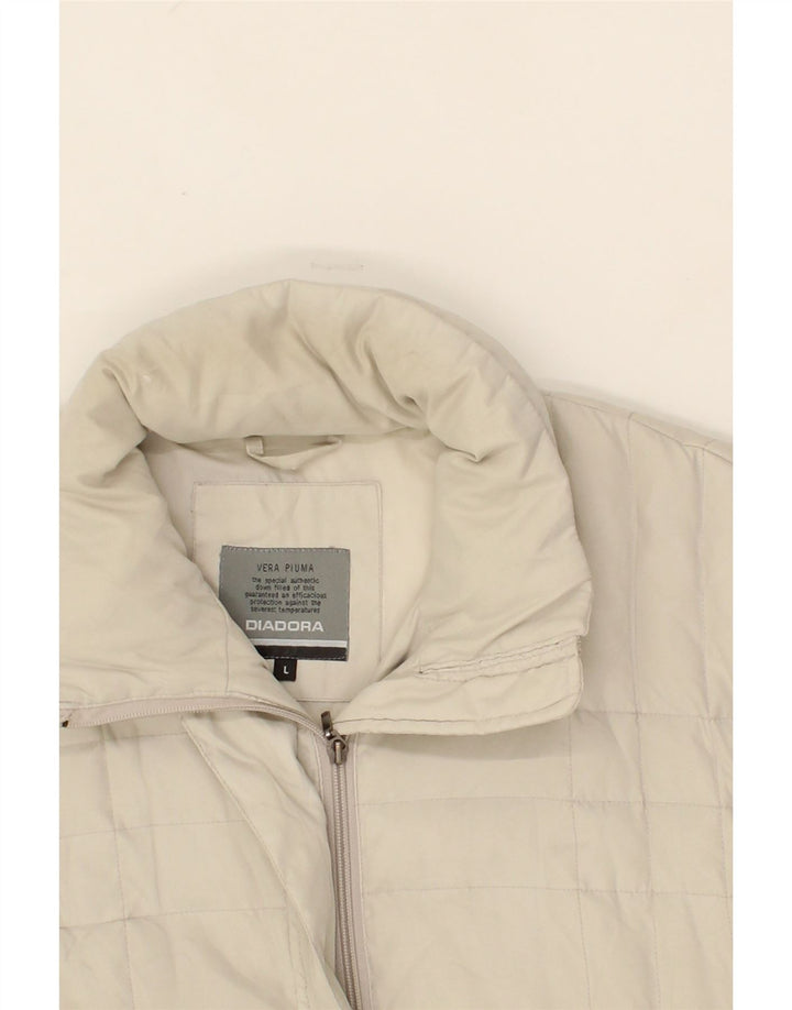 DIADORA Womens Padded Coat UK 16 Large Grey Polyester Vintage Diadora and Second-Hand Diadora from Messina Hembry 