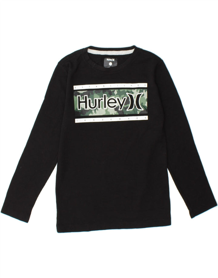 HURLEY Boys Graphic Top Long Sleeve 10-11 Years Black Cotton Vintage Hurley and Second-Hand Hurley from Messina Hembry 