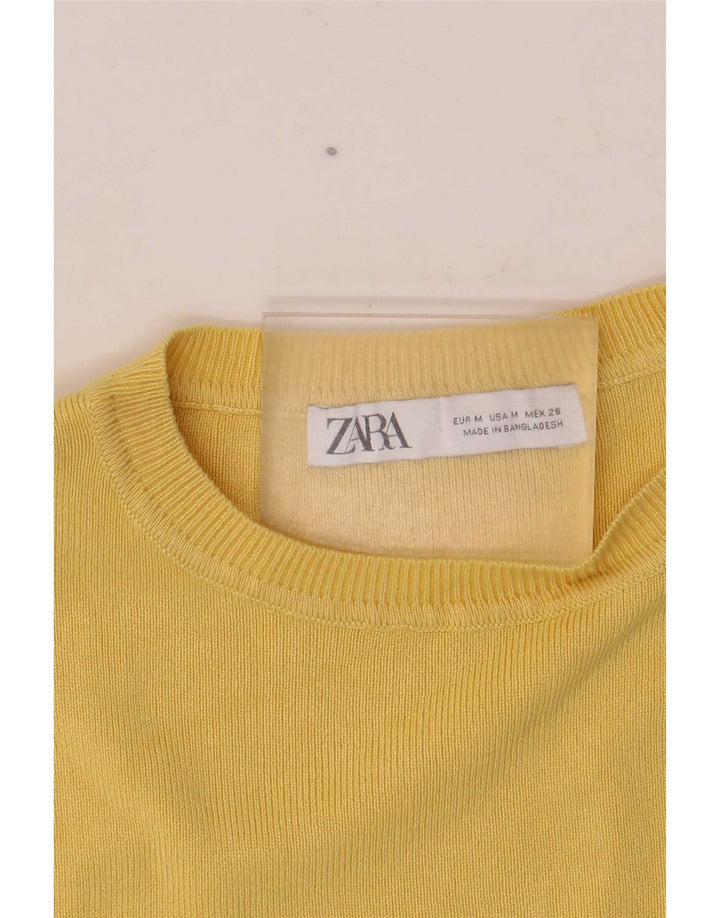 Canotta corta da donna Zara UK 14 giallo medio