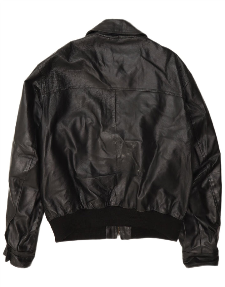 Giacca in pelle da uomo John Roose UK 38 media nera
