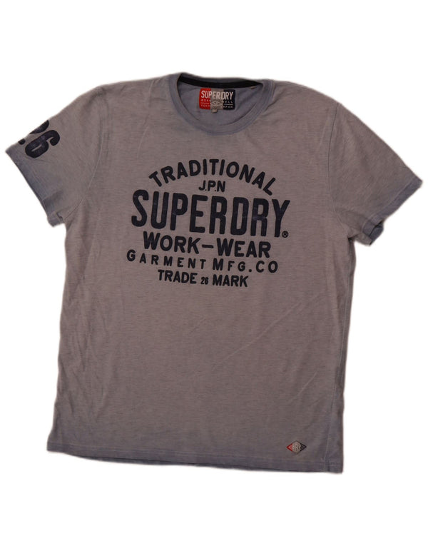 T-shirt grafica da uomo Superdry Top XL in cotone tie dye blu
