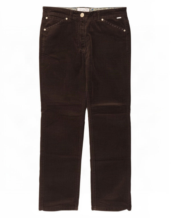 Pantaloni in velluto a coste Marks & Spencer da donna Per Una taglia 10 W26 L26 Marrone