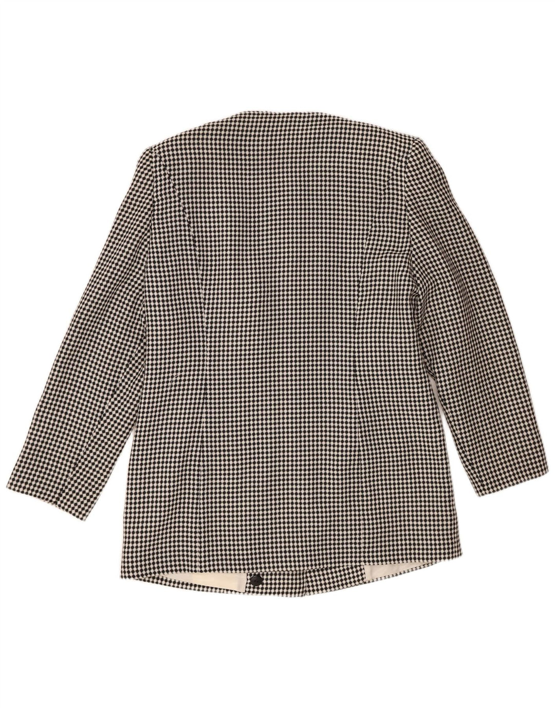 Giacca blazer vintage da donna a 7 bottoni IT 44 poliestere maculato nero medio
