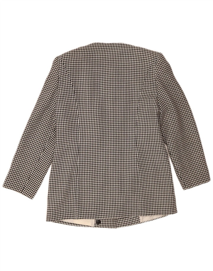 Giacca blazer vintage da donna a 7 bottoni IT 44 poliestere maculato nero medio