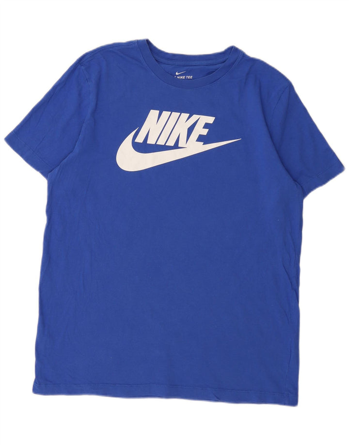 T-shirt grafica da uomo Nike Top grande in cotone blu