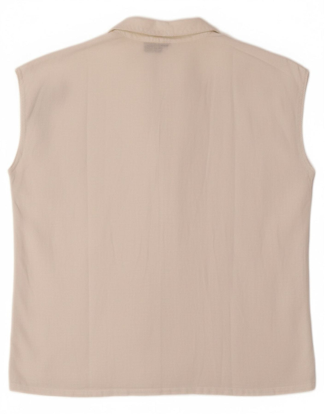 VINTAGE Womens Sleeveless Blouse Top UK 14 Medium White