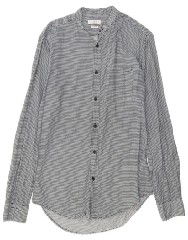 Camicia Zara da uomo slim fit in cotone gessato grigio medio