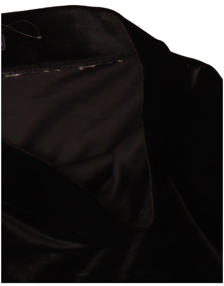 Gonna a trapezio in velluto da donna Marks & Spencer UK 12 media W30 nera