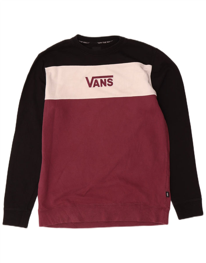 Felpa grafica da uomo di Vans, in cotone color block bordeaux medio