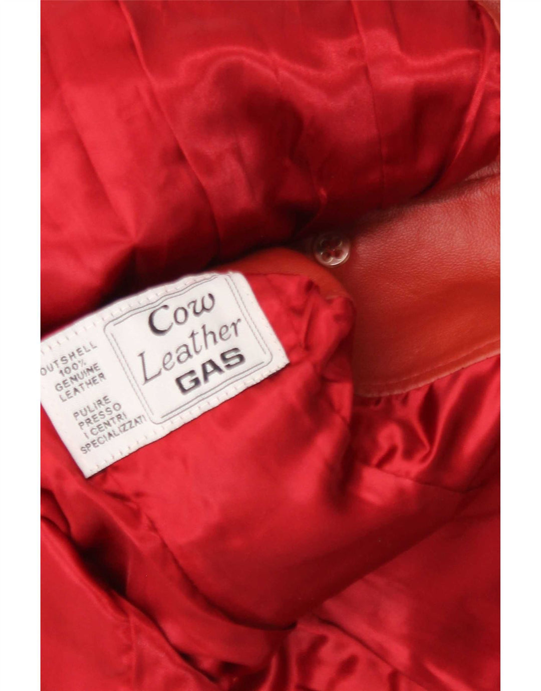Giacca blazer in pelle da donna a 4 bottoni Gas UK 12 rossa media