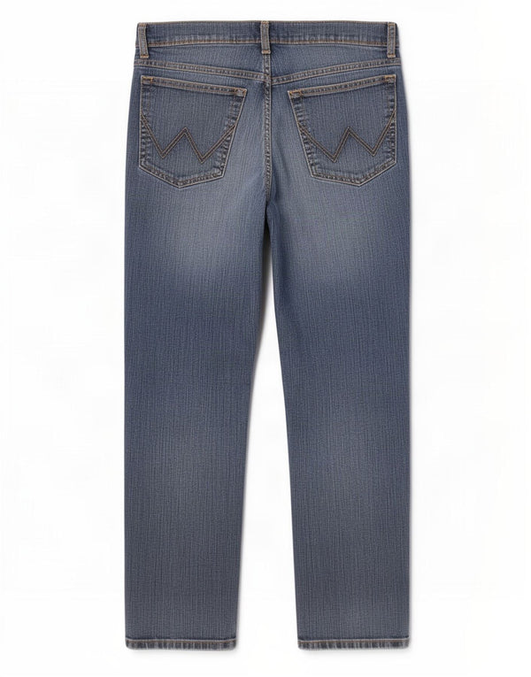 Wrangler Mens Regular Fit Straight Jeans W34 L30 Blue Cotton