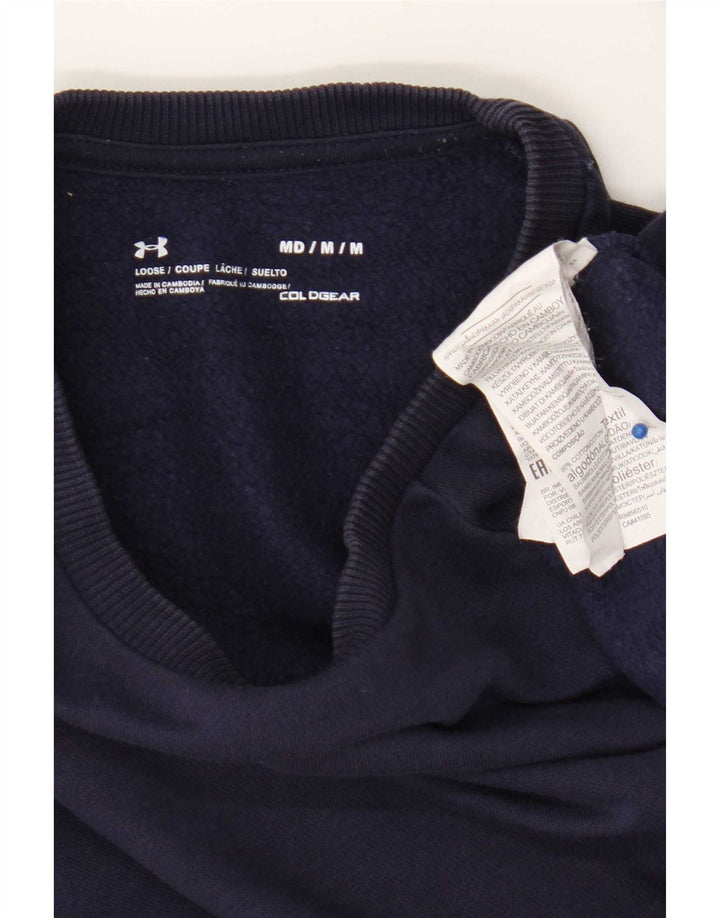 Felpa da uomo Under Armour Cold Gear, maglione medio, cotone blu navy