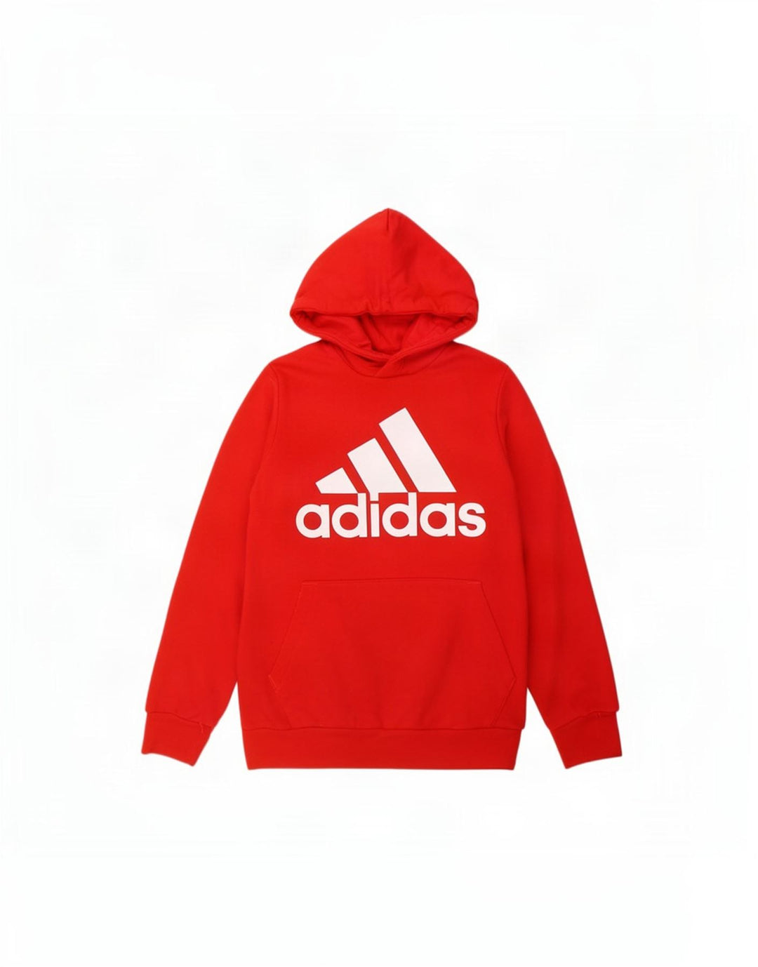 Maglione con cappuccio grafico da uomo Adidas in cotone rosso medio