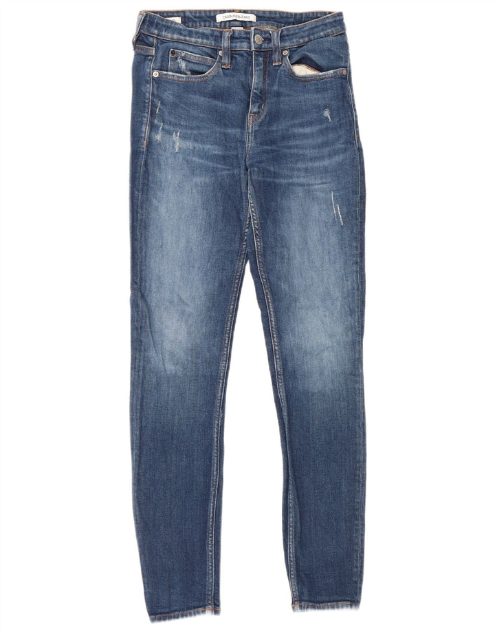 Jeans slim da donna Calvin Klein W28 L30 cotone blu