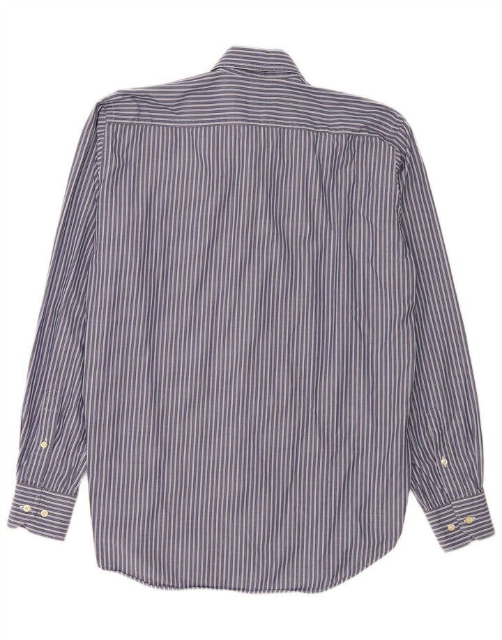 Camicia da uomo Etro taglia 41 grande cotone gessato blu navy